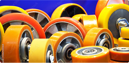 Nylonowe, wytrzymałe koła o niskiej wysokości konstrukcyjnej